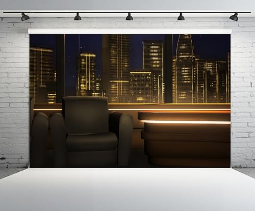 CHNYWORK 9x6ft Night Talk Show Backdrop Virtual Studio Live Online