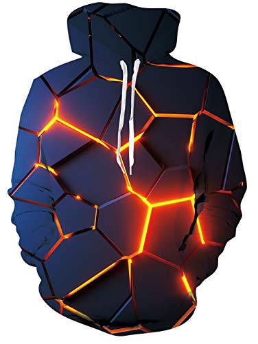 Goodstoworld Pullover Herren 3D Lava Druck Unisex Hoodie Langarm Sweatshirt...