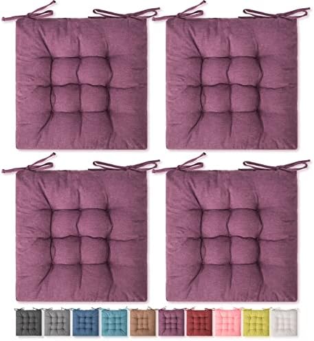 SQUARE MOON 4 Pack Seat Cushion, Chair Cushion, Comfort Chair Pads, Chair Mat for Indoor, Outdoor Dining Chair, Office Chair, Desk Chair