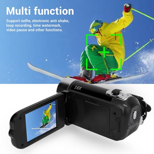 Caméscope zoom numérique 1080P Asixxsix avec micro externe pour vlogging