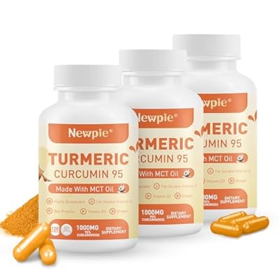 Turmeric Curcumin Supplement with MCT Oil 50mg,120 Capsules 1000mg Turmeric Extract 95% Curcuminoids,Fat Soluble Vitamin C,Bee Propolis, Ginger,Vitamin D3,Zine,Non-GMO, Gluten Free (3)