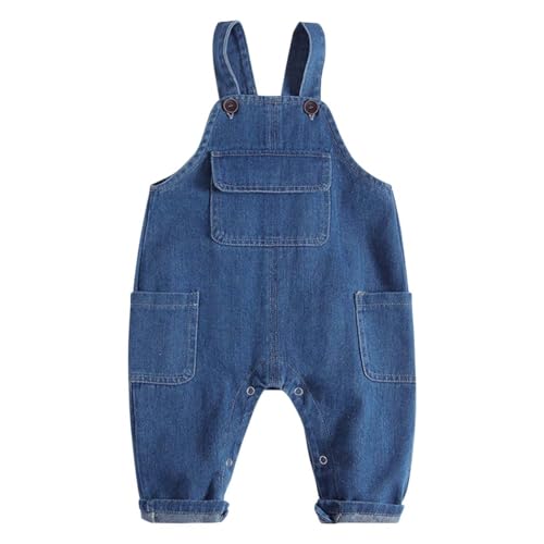 Salopette en jean bébé en coton doux et évolutif pour fille et garçon