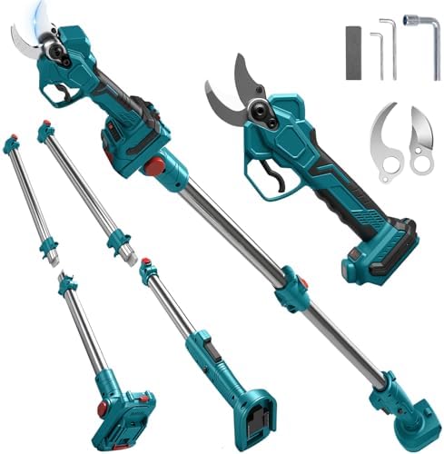 Akku Astschere Elektrische Gartenschere Drahtlose 65mm für Makita 18V | Bürstenlosen Motor Elektrisch Astsäge Batterie Schere LCD zum Beschneiden von Bäumen Obstbäumen (65mm 2 IN 1