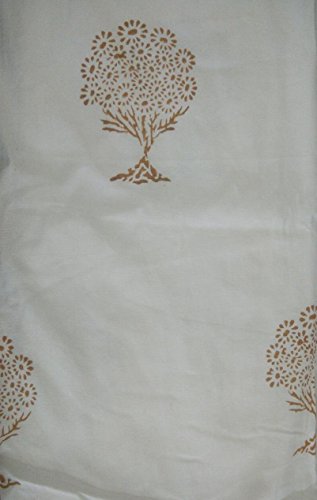 Image of LINENWALAS Cotton Solid Windows Curtains, 4.5ft x 5ft,Yellow Tree, Set of 2