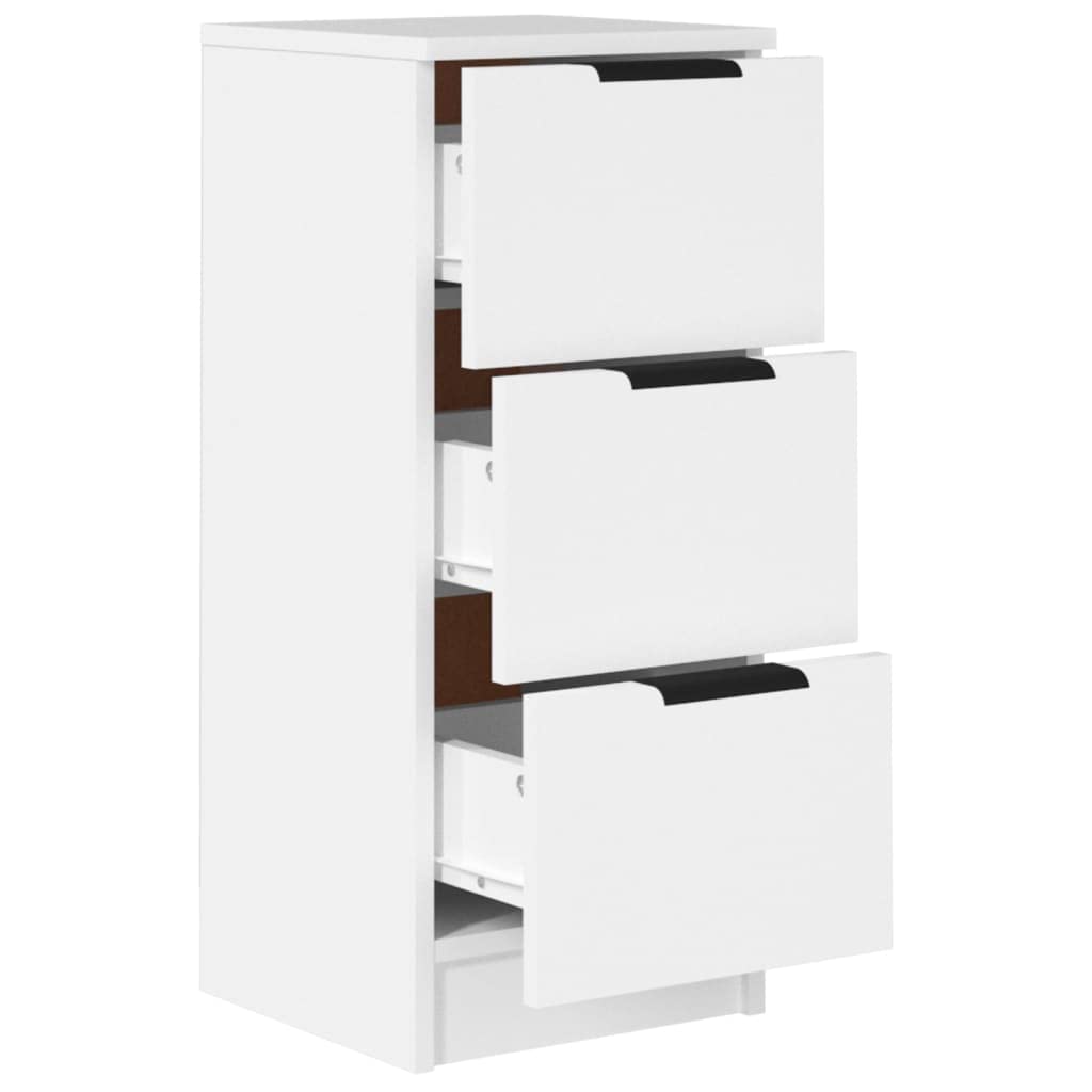 vidaXL 2X Aparadores Mueble Armario Espacio Almacenamiento Auxiliar Salón Consola Teléfono Cajones en Casa Madera Contrachapada Blanco