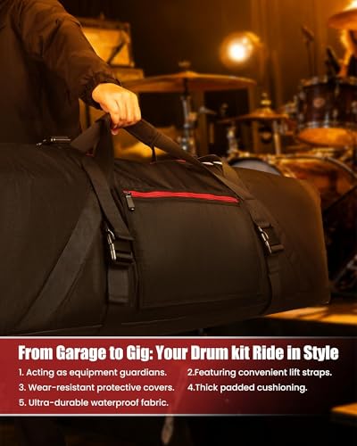 Niu Kako 40\" Heavy Duty Drum Hardware Bag - Protective Lightweight Drum Hardware Case for Cymbal Stands & Drum Set Accessories | Gig Transport & Long-Term Storage for Musicians - Thumbnail 4