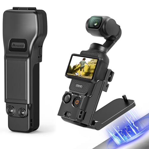AMAZEAR Soporte de montaje magnético y cubierta protectora de lente de cardán para DJI Osmo Pocket 3, accesorios mejorados Pocket3, soporte magnético superfuerte con ventosa