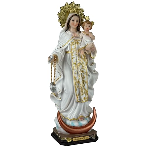 Virgen de la Merced figura religiosa de resin 12 pulgadas miniatura 2