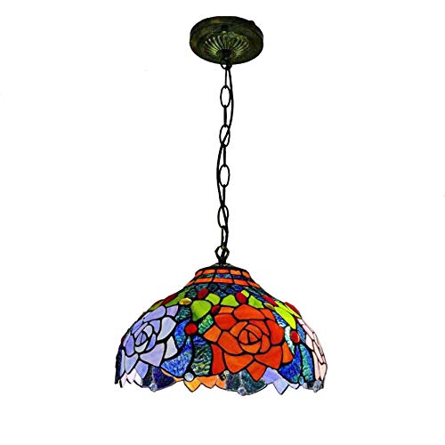 Pendants lights vintage pastoral en verre rouge lustre 16 pouces suspension chambre à manger