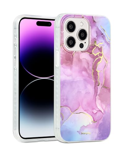 Coque iPhone 12 Pro Max violette marbre compatible MagSafe anti-jaunissement coque fine