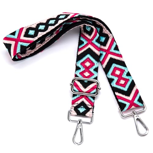 Image of S&loyoe Purse Straps Replacement Crossbody Bag Strap Adjustable Wide Guitar Straps for Handbags 1.5inch (Diamond 01 silver), Large