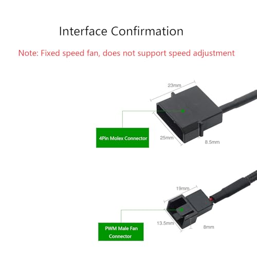 Adaptador Molex a 3 pines divisor de alimentación para ventiladores de PC 3