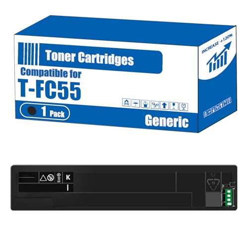 Image of TOEPPEX Compatible for Toshiba T-FC55 Toner Cartridges E-Studio 5520 C 5520 CT 6520 C 6520 CT 6530 C 6530 CT Printers, High Yield 73000 Pages, Accurate Imaging Rich Colors (1 Pack Black)