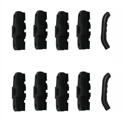 Bicycle Road Brake Shoes Accessories Set, 8 High Braking Force Brake Pad, Black Low Noise Rubber Brake Blocks with 2 Brake Handle Protector, Brake Shoes for Magura HS11 HS22 HS24 HS33 HS66