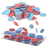 100 Stück Wendeplättchen Rot Blau Plastik, Rechenplättchen Mathematik Zählchips, 2,5 cm Durchmesser, Mathematik Zubehör für Lehrer & Unterricht, Demonstrationsmaterial für Mathematik