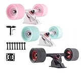 ANWEALTH Juego de Ejes para Longboard Juego de Ruedas Y Rodamientos para Patineta de 70 mm Ruedas para Longboard Ruedas de Calle Suaves para Cruiser de 80 A con Rodamientos Abec-11 Y Espaciadores