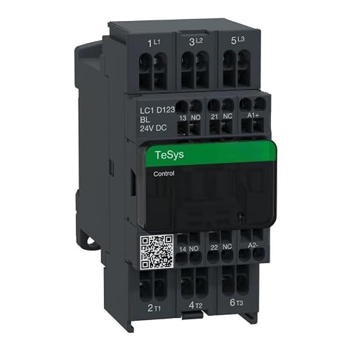 LDXMJZOT TeSys D Series Three-Pole AC contactor DC Coil 12A 24VDC Low Power Consumption Spring terminals; LC1D123BL