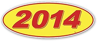 CADS Oval Model Year Window Stickers (Red Numbers on Yellow) (12 Per Pack) (2014)