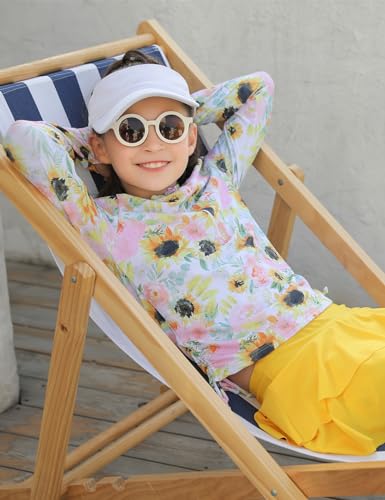 Vogseek 3-12T Girls Rash Guard 2 Pieces Bathing Suit Long Sleeve Swimsuit Swimming Skirt with Shorts Swimwear 5