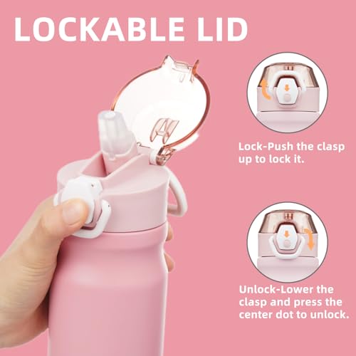 Image of Konokyo 18 oz Insulated Stainless Steel Sports Water Bottle with Straw Lid