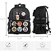 Ita Bag Preppy Backpack with Pin Display Insert for School Anime Cosplay (Black) - Image 2