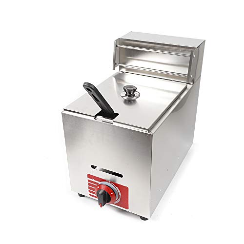10L Commercial Countertop Gas Fryer L-P-G Deep Fryer Stainless Steel Outdoor Cooker 1×Basket Chicken Chips Fryer For French Fries Home Kitchen Restaurant - Thumbnail 3