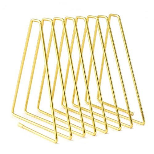 FEIQIAO, scaffale telescopico regolabile a forma di triangolo per dischi in vinile e libri, organizer per cartelle e smistatore in filo metallico, organizer da scrivania decorativo per libri e