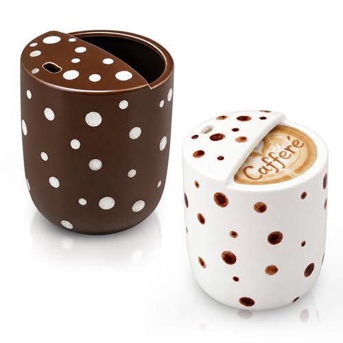 Pack de 2 tazas de café de cerámica 10oz con diseño pintado