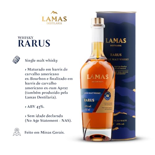 Whisky Lamas Rarus 720 mL (Single Malt | Barril Ex-rum Abv 43%)