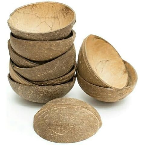 Thenga Natural Oval Coconut Shell Bowls Set Cover