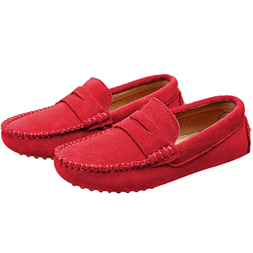 Image of rismart Boys Girls Slip on Loafers Casual Flat Kids Moccasin Slippers