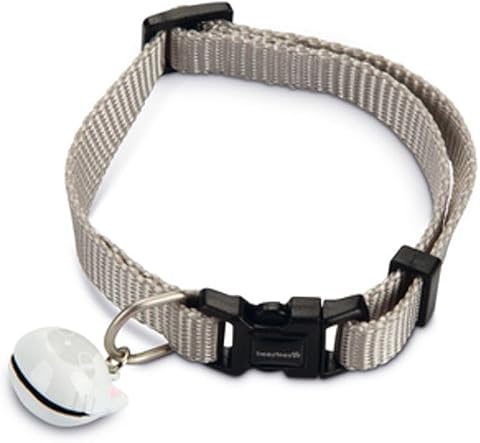 Beeztees Kedi Boyun Tasması, Zilli, Açık Gri, 20-30cm