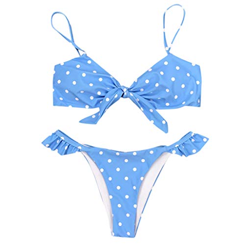 Damen Bademode Neckholder Bikini Sets Damen Polka Dots Badeanzüge Frauen Zweiteiler Swimsuit Frauen Niedrige Taille Strandmode Figurformend Beachwear Cover