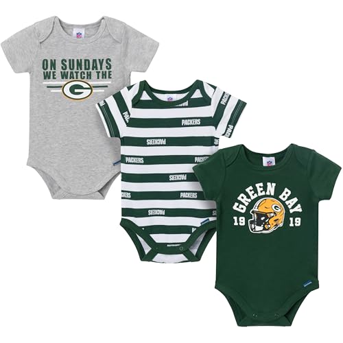 Gerber Baby Boys' NFL 3-Pack Onesie Bodysuit, ers, NFL 3-Pac