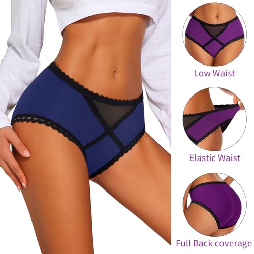 Image of Eiggam Women's Cotton Bikini Panties,High-Cut Full Coverage Stretch Cool Underwear for Women