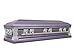 Overnight Caskets LINCOLN Metal Funeral Casket Lilac with Pink Velvet Interior - Premium 18-Gauge Steel - Fully Appointed Adult Casket - Coffin Featuring Velvet Interior Lining w/Pillow & Throw Set