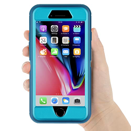 Iphone Se 2020 Case,Iphone Se 2022 Case,3 In 1 Built-In Screen Full Body Protector Phone Case,Shockproof Tpu Hard Pc Bumper Drop-Proof Shell For Iphone Se 2Nd 3Nd 4.7" Inch Cyangreen #TOP6