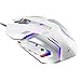 LINGYI Gaming Mouse, 6 Programmable Buttons, 4 Adjustable DPI Levels, 4 Circular & Breathing LED Light,Wired Mouse Used for Games and Office[ White]