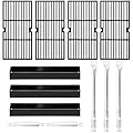 Hiorucet Grill Parts Kit for Oklahoma Joe's Longhorn Combo 3-Burner 15202029 16202046 12201767 14201767 18202083 Charcoal/Gas Smoker, 1767017 Gas Burner, 1767054 Heat Plate, Oklahoma Joe Grill Grates