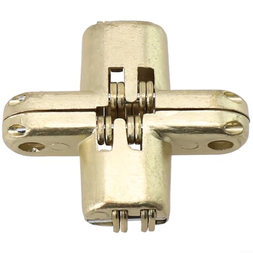 Cerniera a croce per porte a scomparsa in acciaio inox, cerniera invisibile pieghevole per porte in legno, porte di armadi, hotel, club (dorata, 11 x 40 mm)