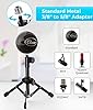 BILIONE Extendable Microphone Tripod Stand, Mini Desktop Mic Stand with Microphone Clip, 5/8" to 3/8" Metal Screw Adapter for Blue Snowball, Shure SM7B, Sm58 & Other Microphones (Desktop) #3