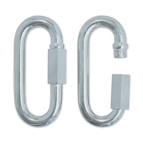 Meister Quick Link Schraubverschluss-Karabiner, verzinkter Stahl mit Gewinde-Sechskantanschluss, M12 (10,7 cm) x 2 Stück