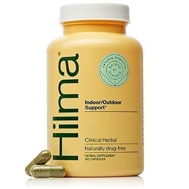 AMAZON - Hilma Natural Sinus Support – All Day Allergy Relief from Pollen and Dust with Butterbur, Stinging Nettles & Spirulina – Non-Drowsy – Organic, Clinically Proven Ingredients – 120 Vegan Capsules
