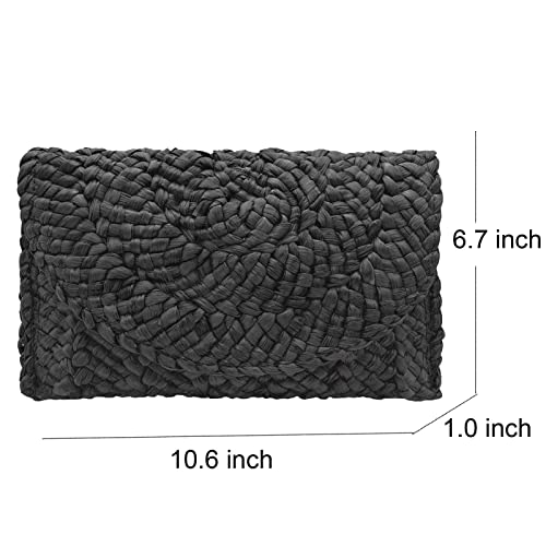 Lytosmoo Straw Purses For Women Summer Beach Straw Clutch Purses Handmade Shoulder Handbag Clutch Envelope Wallet #TOP6