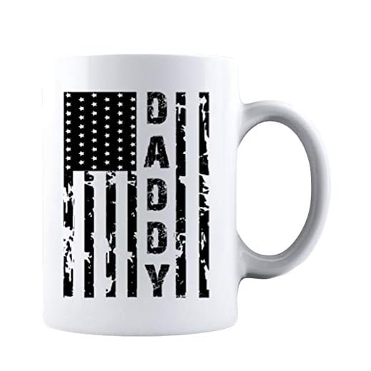 Kropsis Daddy Vintage American Flag Mug for Family and Friends Ceramic Coffee Mug White