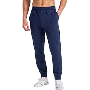 Hanes Originals Cotton Joggers, Jersey Sweatpants for Men with Pockets, 30″ Inseam, Athletic Navy
