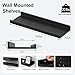 Solrot Black Floating Shelves for Wall Decor, Wall Mounted Wood Storage Shelf for Bedroom, Living Room, Bathroom, Kitchen, Nursery, Display Picture Ledge Shelf with Lip Set of 2-14 Inches, Black