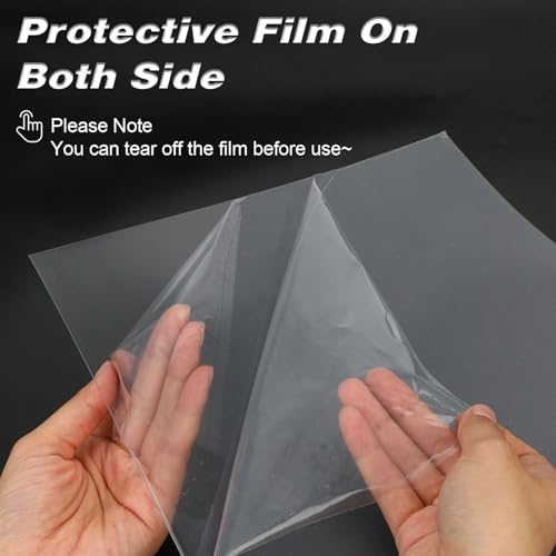Image of 5 Pcs Polycarbonate Sheets, 12x12x0.02inch Clear Plastic Sheet Shatter Resistant Cuttable Polycarbonate Panels Hard Plastic Sheets for DIY Crafts Picture Poster Frames Invitations Displays