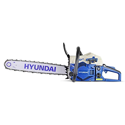 Hyundai HYC6220 62cc Petrol Chainsaw 20 Inch Cutting Bar Includes 2 Chains, Chain Saw Carry Bag, Chain File & 2 Stroke Fuel Mixing Bottle, Cordless Garden Tools. Blue 3 Hyundai HYC6220 62cc Petrol Chainsaw 20 Inch Cutting Bar Includes 2 Chains, Chain Saw Carry Bag, Chain File & 2 Stroke Fuel Mixing Bottle, Cordless Garden Tools. Blue - Image 3