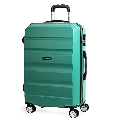 ITACA - Maleta de Viaje rígida 4 Ruedas Trolley 67 cm Mediana de abs Lisa. Dura y Ligera. candado Bonito diseño. Estudiante y Profesional. t71660, Color Aguamarina